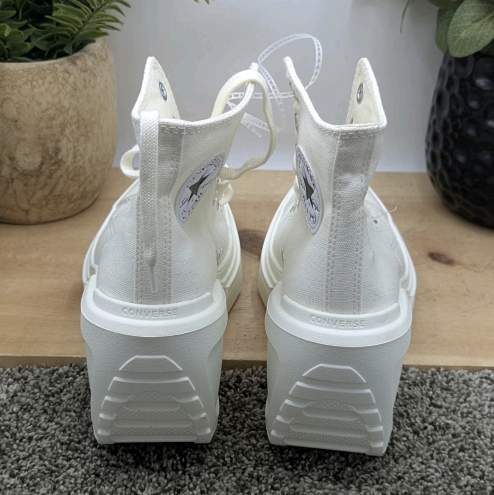 New Converse Chuck 70 De Luxe Wedge Egret Womens Size 8 Platform Shoes - Picture 8 of 11